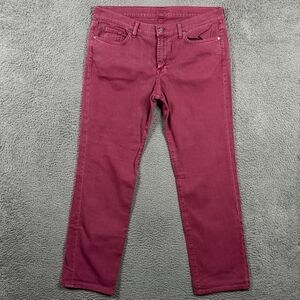 7 For All Mankind Jeans Mens 36x32 Red Slimmy Slim Fit Stretch Denim Pants